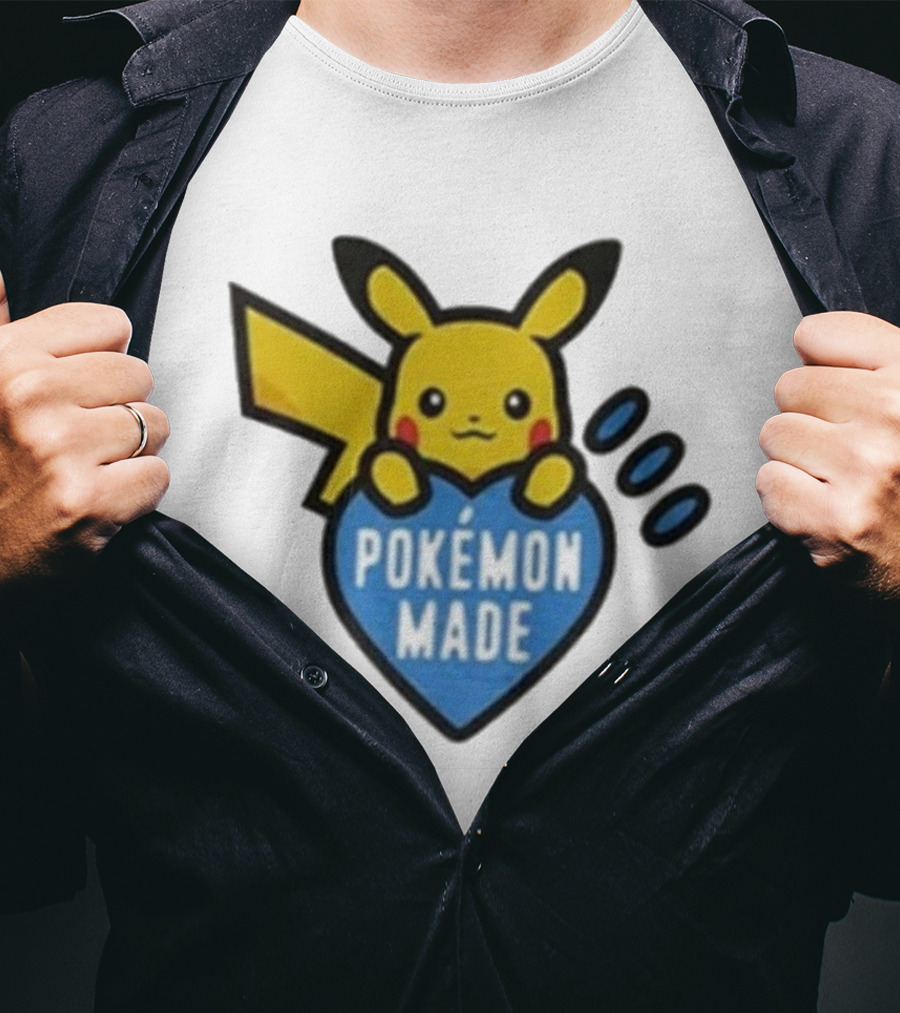Pikachu Pokemon Made Heart Design T-Shirt