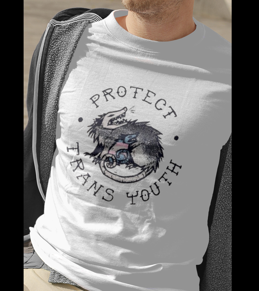 Protect Trans Youth Opossum With Trans Flag Baby T-Shirt