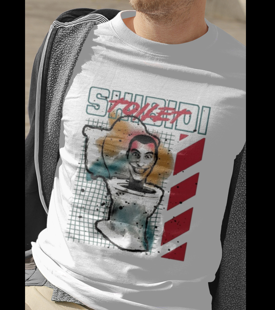 SHIBIDI TOILET Splatter Paint Character Illustration T-Shirt