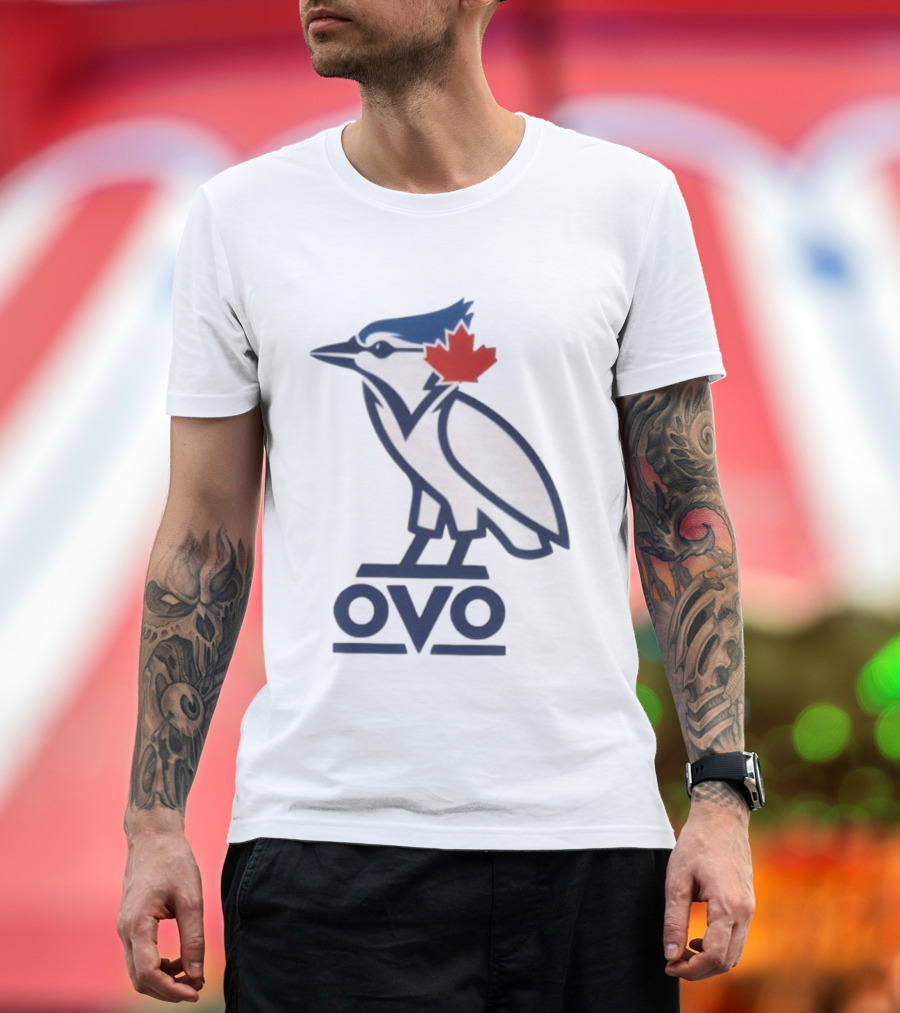 Toronto Blue Jays OVO Owl Maple Leaf Emblem T-Shirt