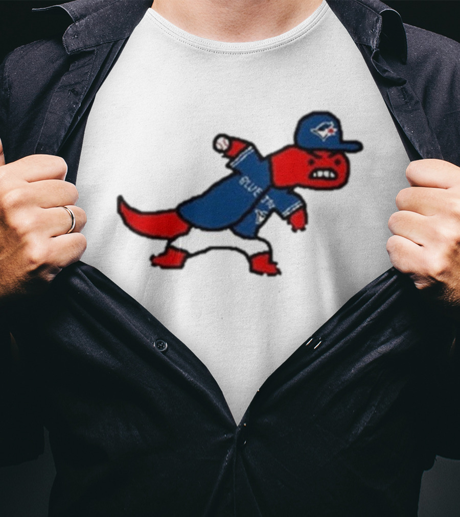 Toronto Raptors Blue Jays Crossover 2025 Mascot Baseball Throw T-Shirt