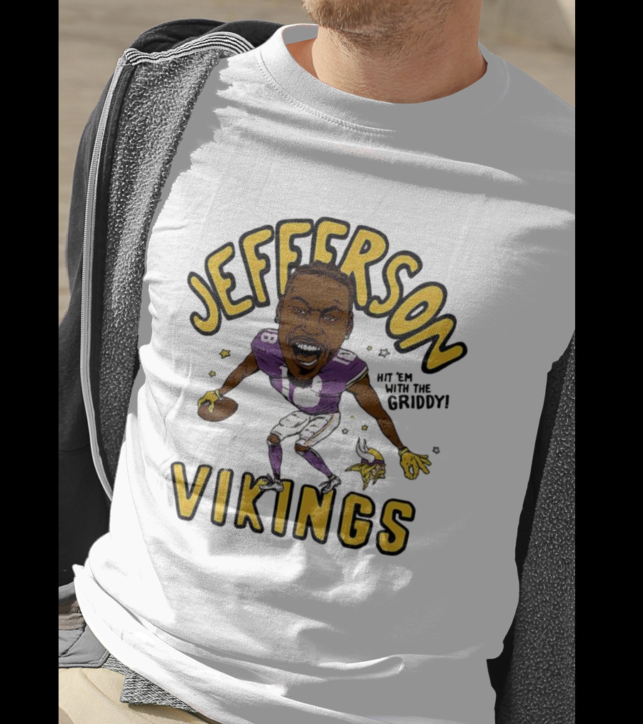 Jefferson Vikings Football Let’s Do The Griddy Player Caricature T-Shirt