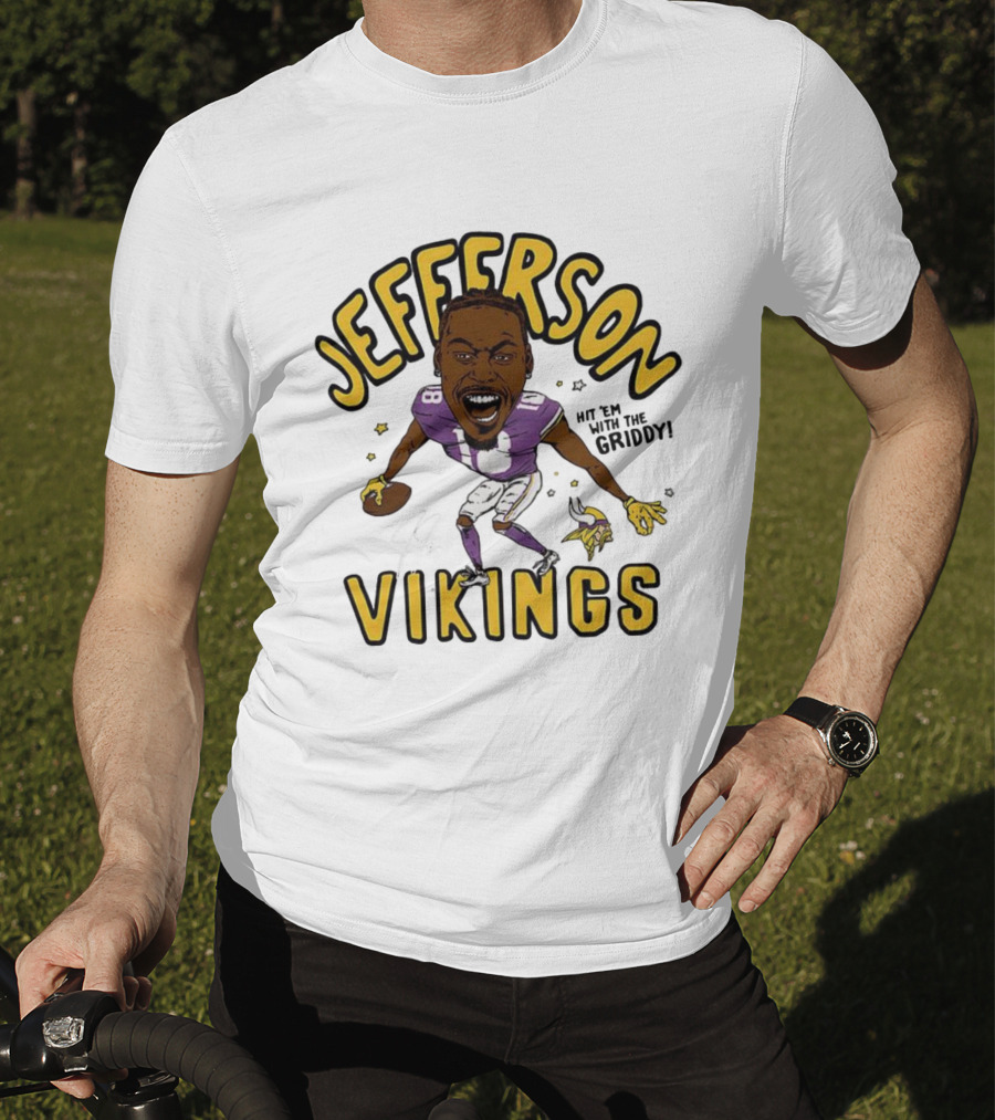 Jefferson Vikings Football Let’s Do The Griddy Player Caricature T-Shirt