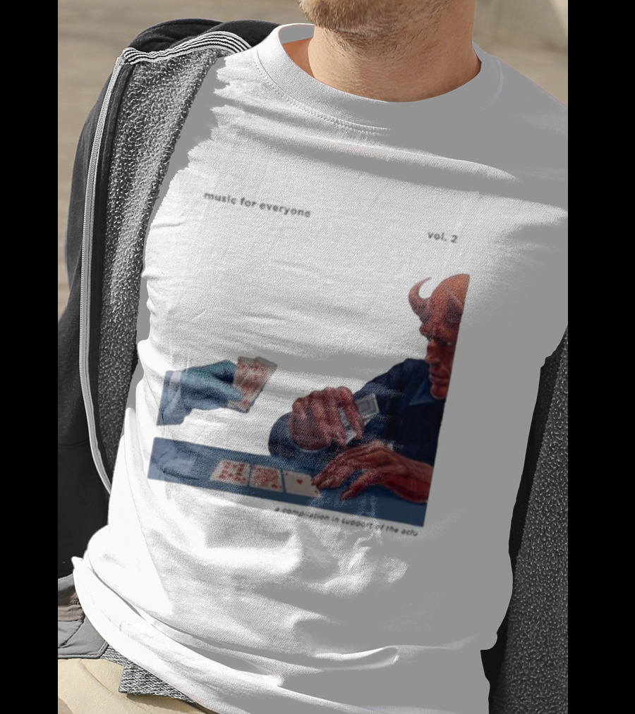 L.S. Dunes Music For Everyone Vol. 2 Satan Card Game Demon Illustration T-Shirt