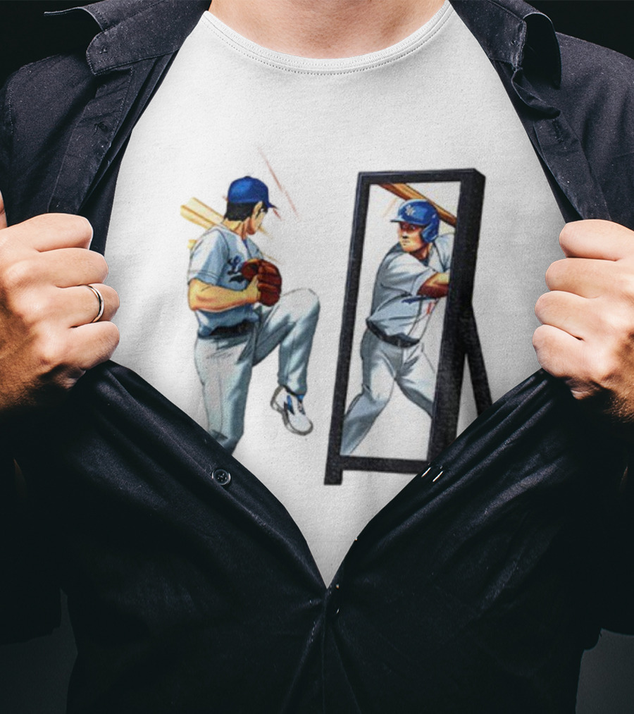 Los Angeles Dodgers Welcome To The Sho Shohei Ohtani Mirror Baseball Pitcher Batter T-Shirt