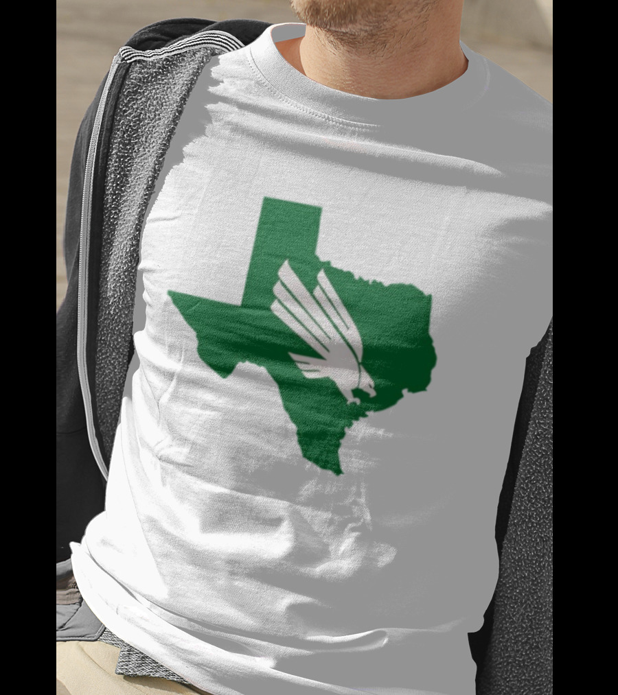 North Texas State Texas Diving Eagle Green Map T-Shirt