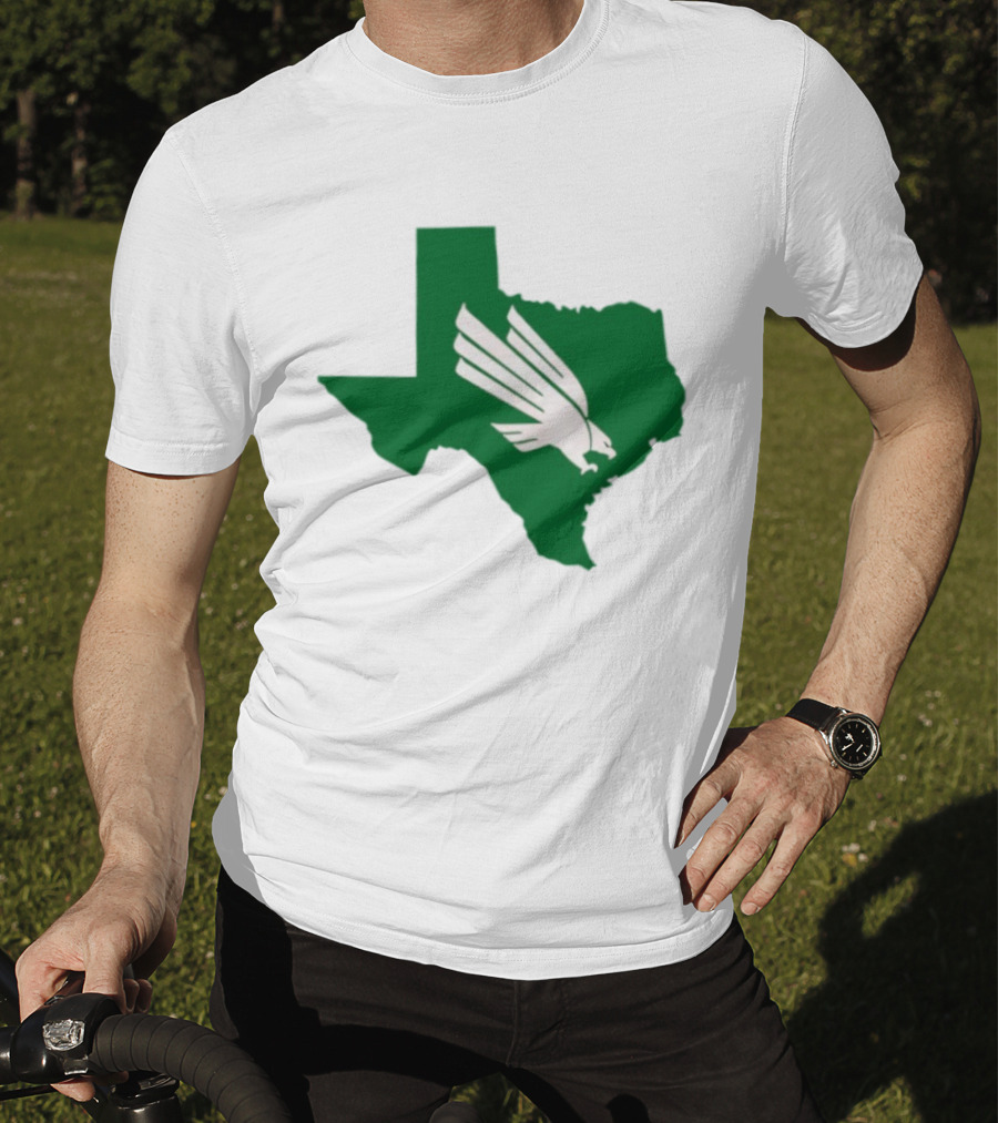 North Texas State Texas Diving Eagle Green Map T-Shirt