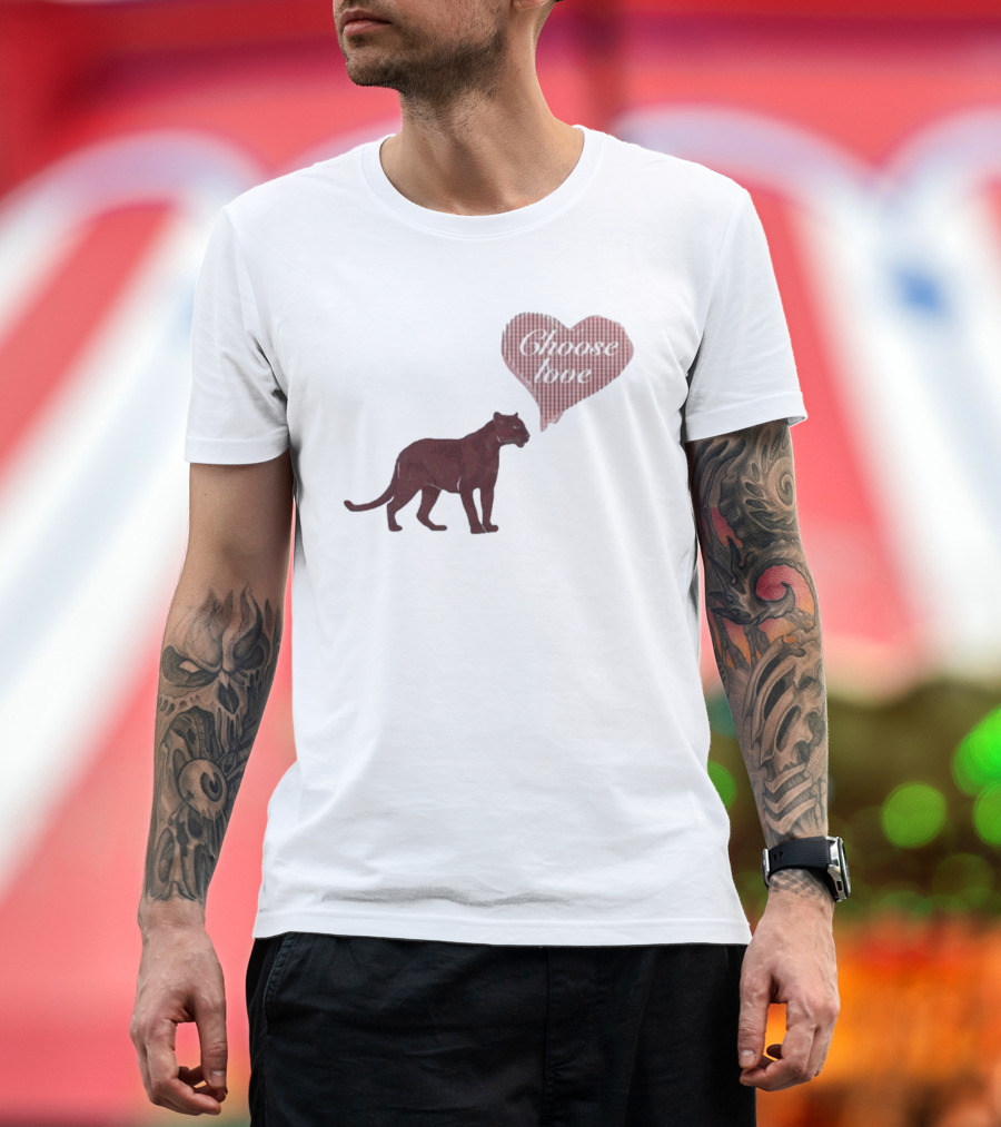 Pinkpantheress Choose Love Heart Panther Collaboration T-Shirt