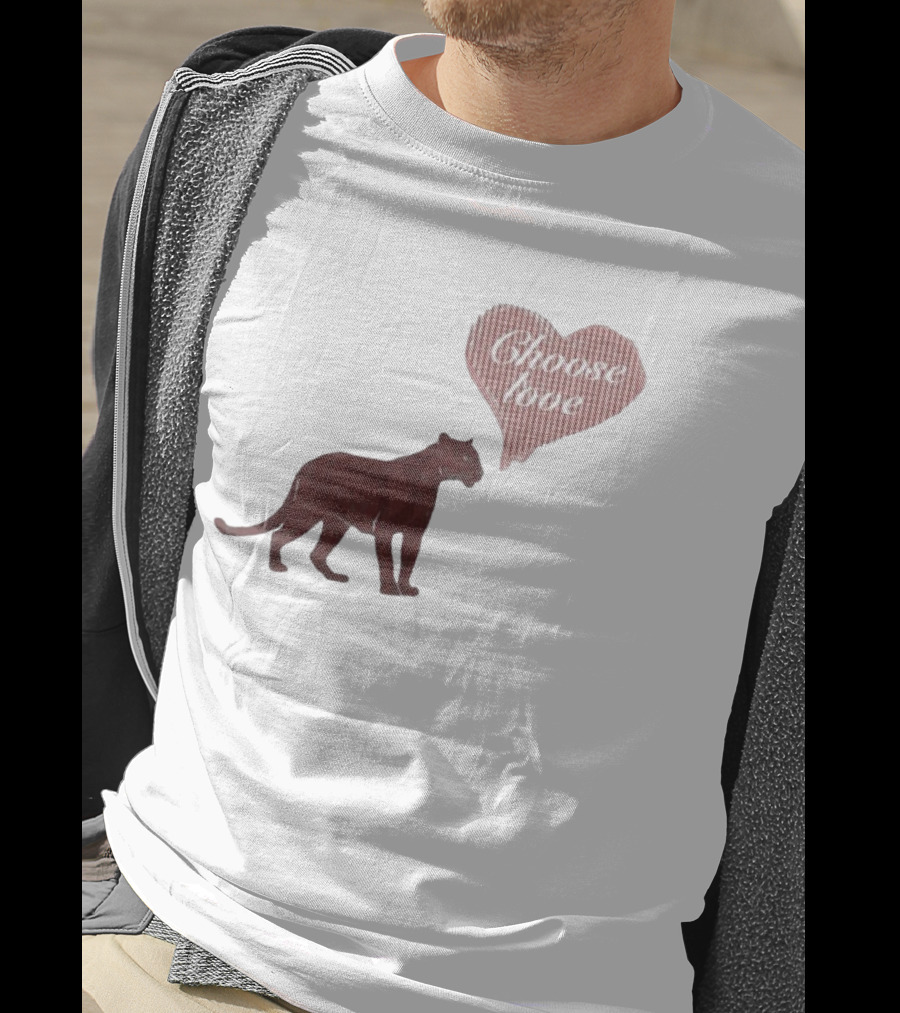 Pinkpantheress Choose Love Heart Panther Collaboration T-Shirt