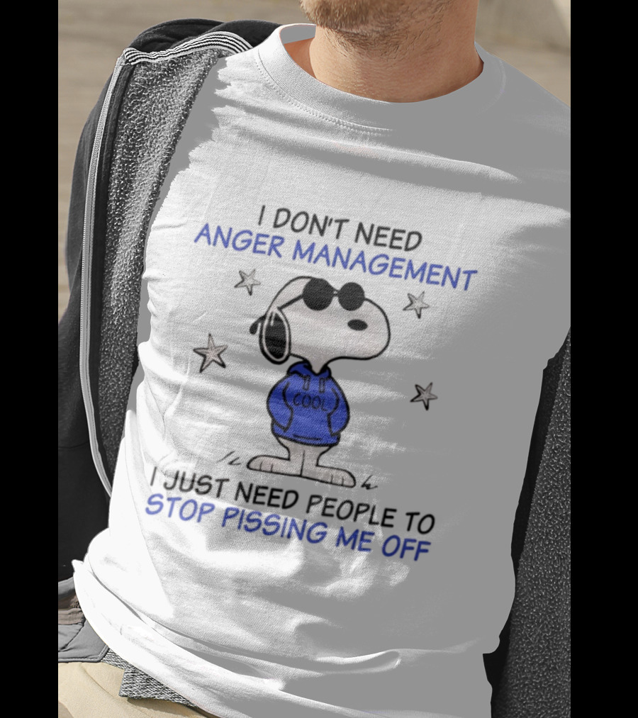 Snoopy Cool Attitude Anger Management Stop Pissing Me Off T-Shirt