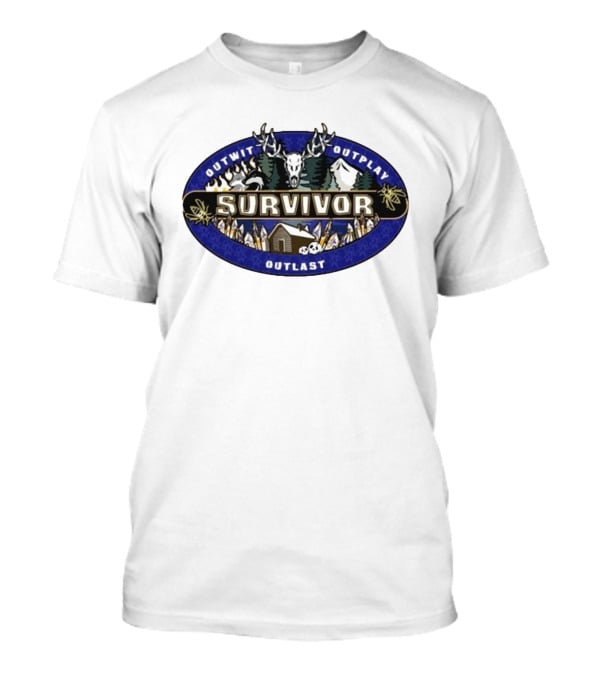 Survivor Yellowjackets Outwit Outplay Outlast Cabin Scene With Deer Skull And Mountains T-Shirt