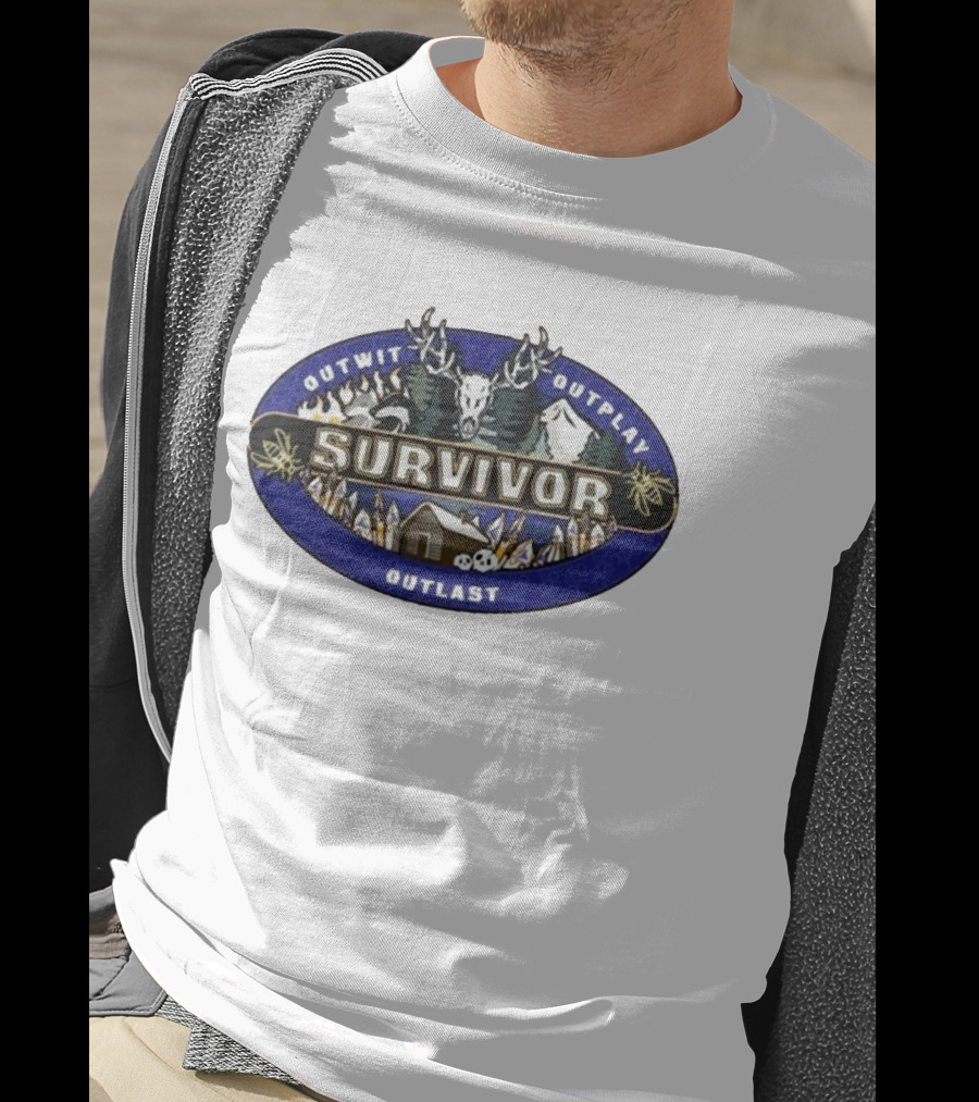 Survivor Yellowjackets Outwit Outplay Outlast Cabin Scene With Deer Skull And Mountains T-Shirt