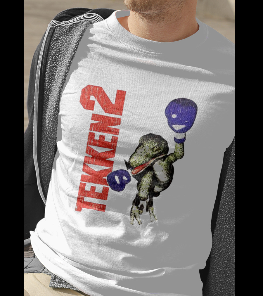 Tekken 2 Dinosaur Alex Purple Boxing Gloves Vintage Retro Gamer Appeal T-Shirt