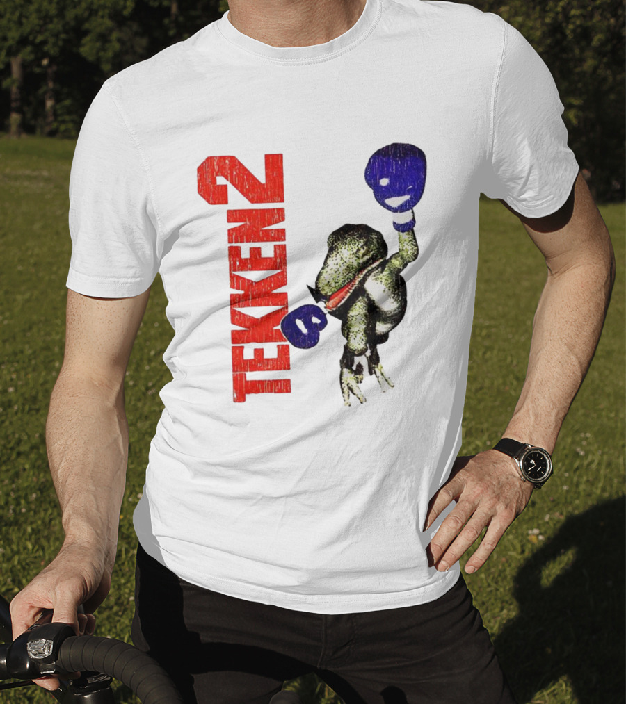 Tekken 2 Dinosaur Alex Purple Boxing Gloves Vintage Retro Gamer Appeal T-Shirt