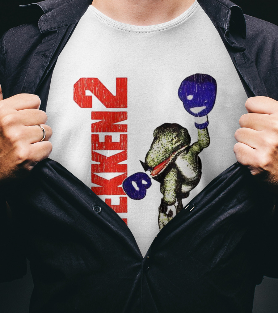 Tekken 2 Dinosaur Alex Purple Boxing Gloves Vintage Retro Gamer Appeal T-Shirt