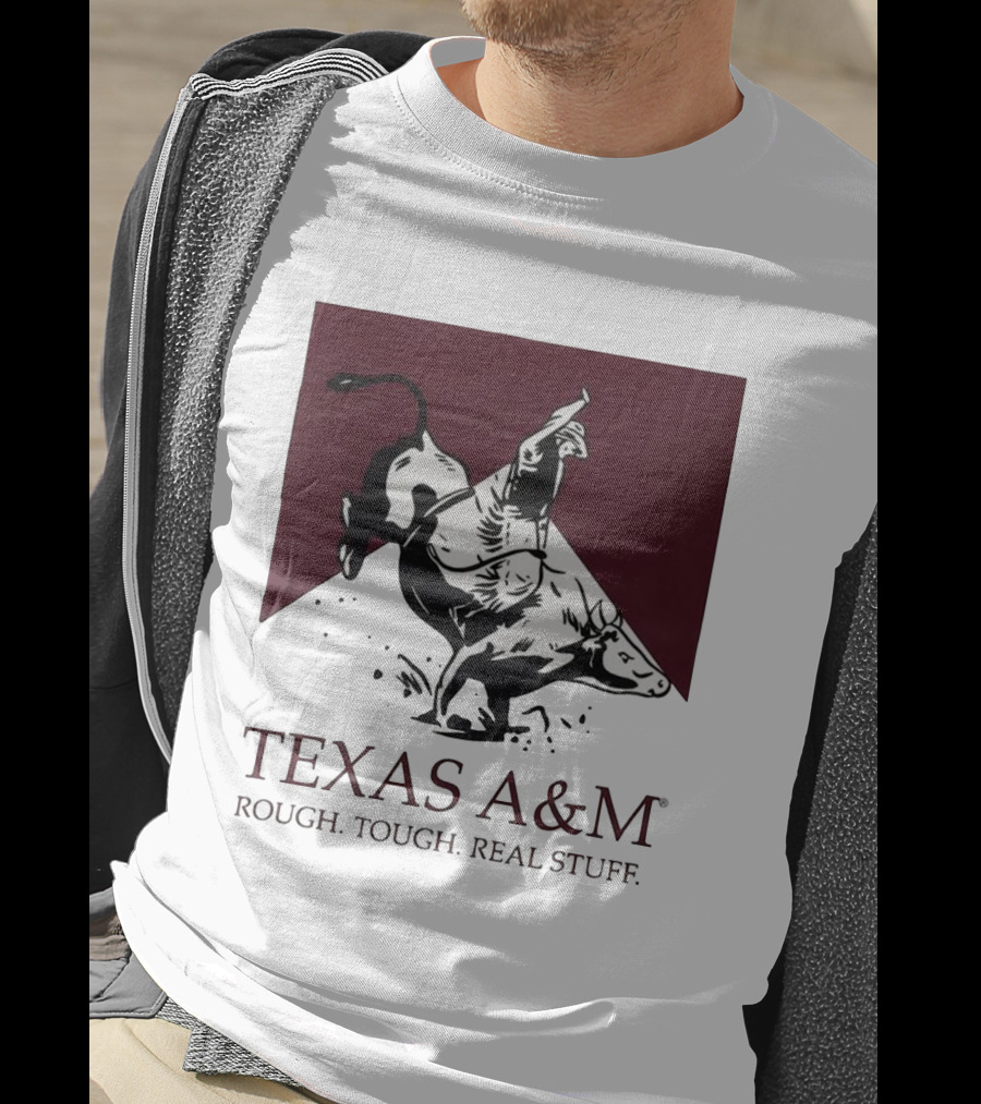 Texas A&M Rough Tough Real Stuff Bull Rider Retro T-Shirt