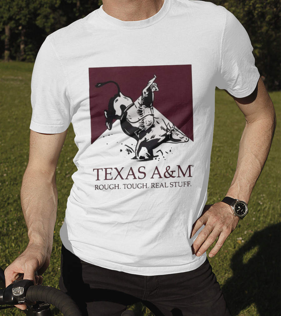 Texas A&M Rough Tough Real Stuff Bull Rider Retro T-Shirt