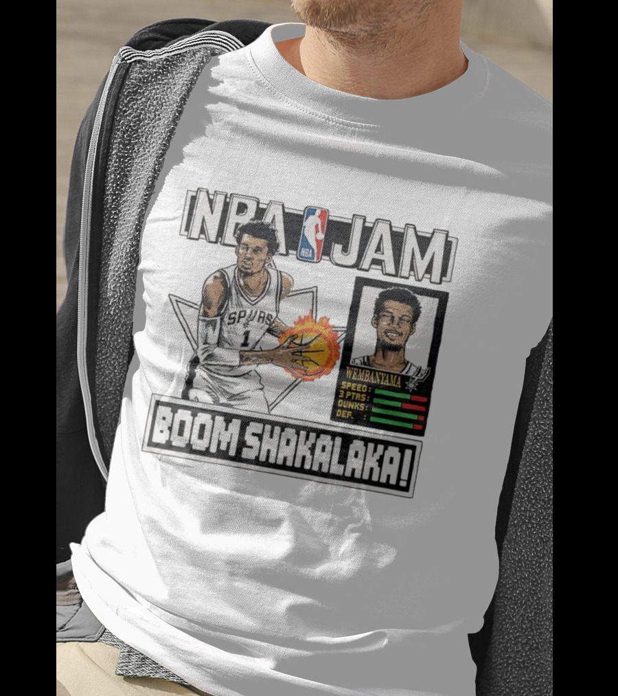 NBA Jam Boom Shakalaka Victor Wembanyama San Antonio Spurs T-Shirt