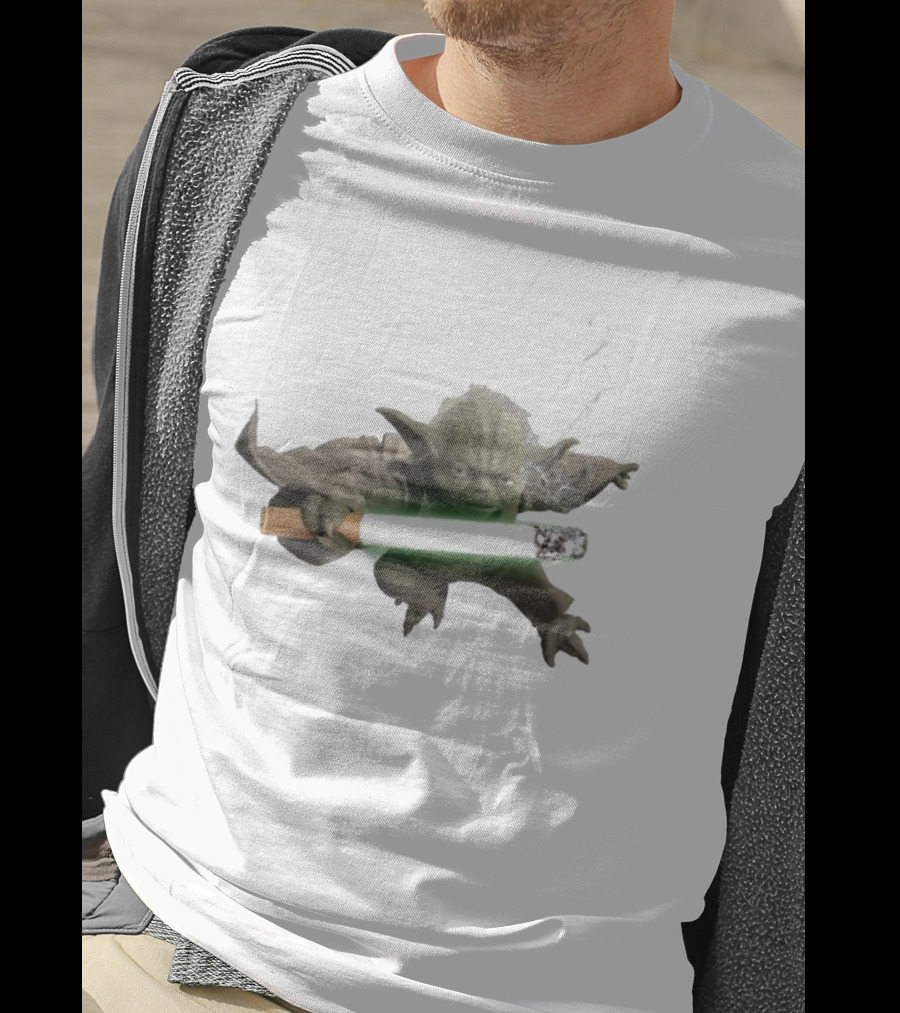 Star Wars Yoda Lightsaber Cigarette Mashup T-Shirt