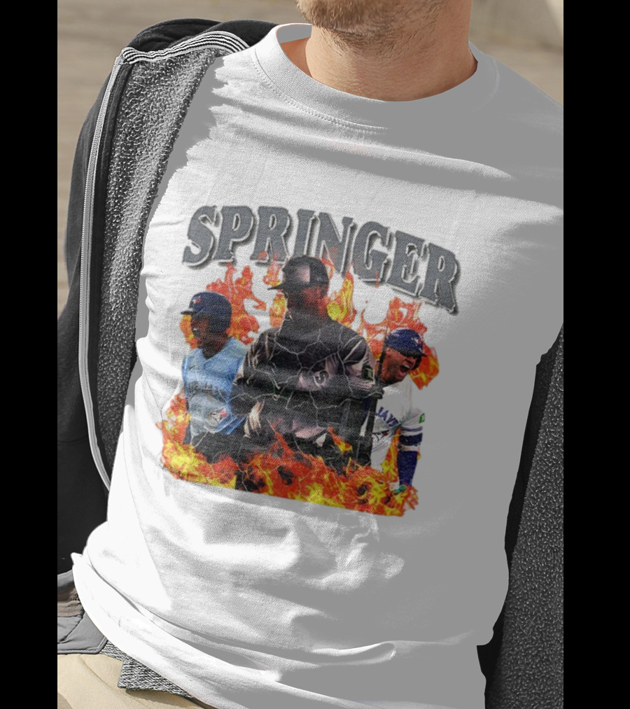 SPRINGER George Toronto Blue Jays Playoffs Fire Background T-Shirt