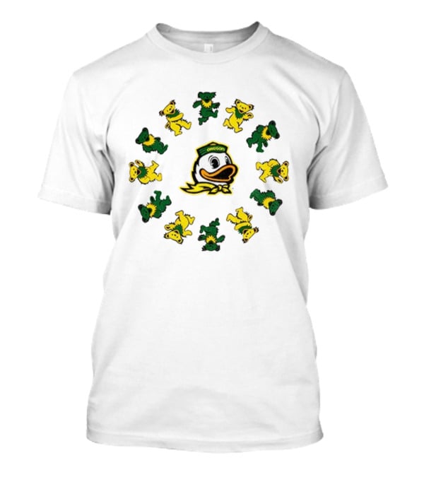 Grateful Ducks Oregon Ducks Grateful Dead Bear Circle T-Shirt