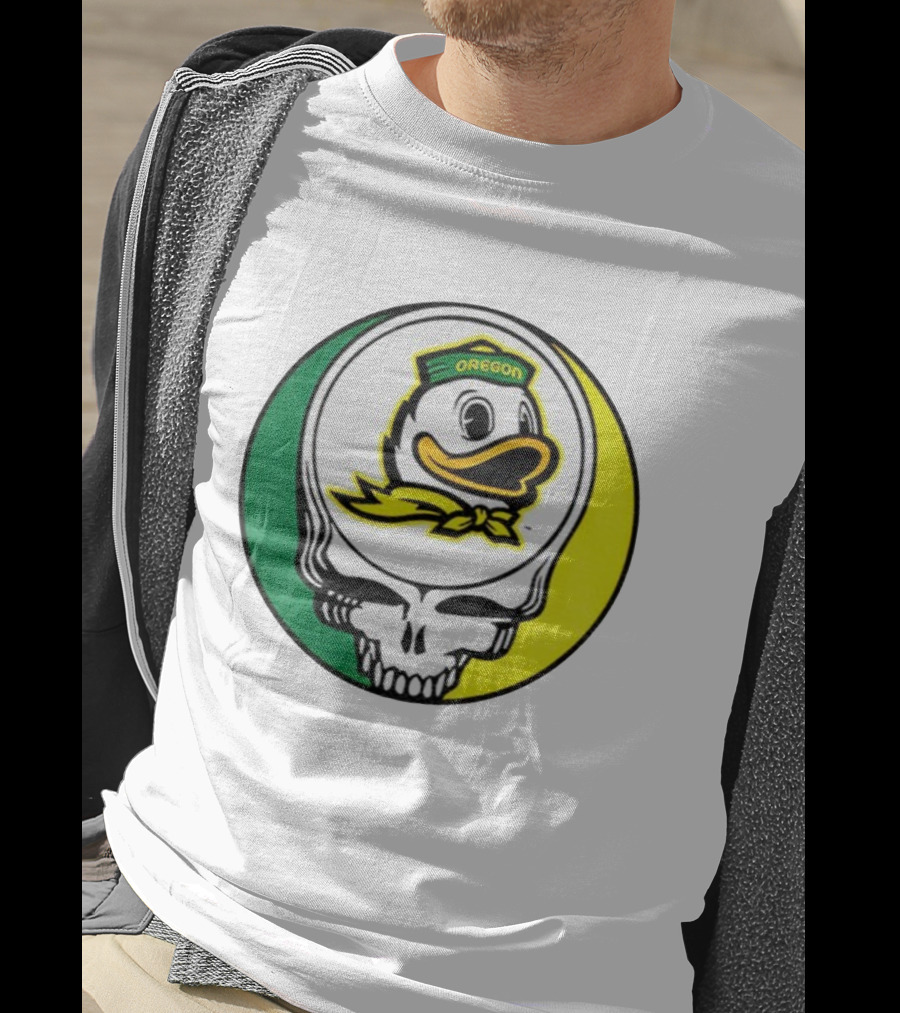 Grateful Ducks Oregon Ducks Grateful Dead Skull Icon Fusion T-Shirt