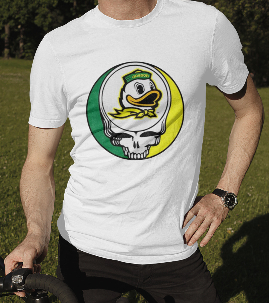 Grateful Ducks Oregon Ducks Grateful Dead Skull Icon Fusion T-Shirt