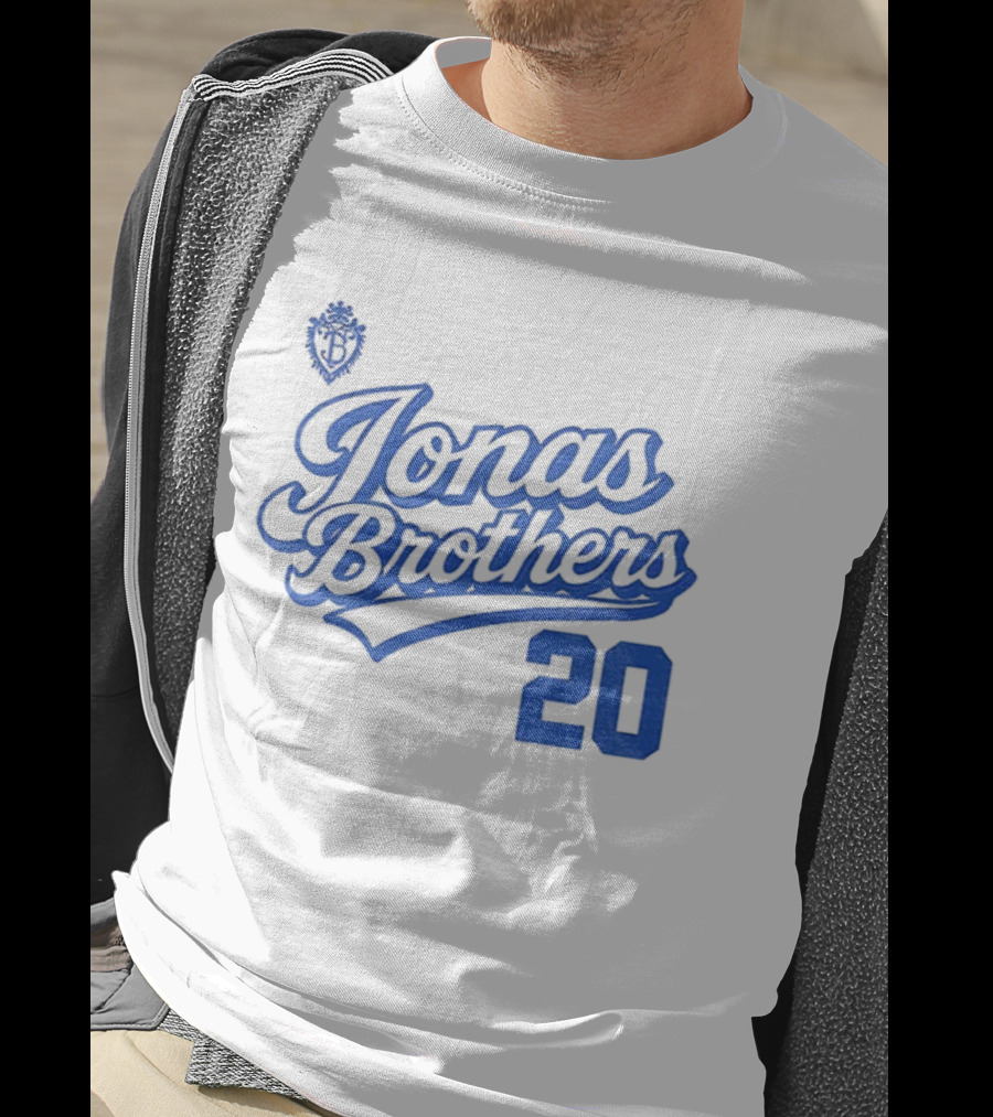 Jonas Brothers Blue Script 20 Tour Design T-Shirt