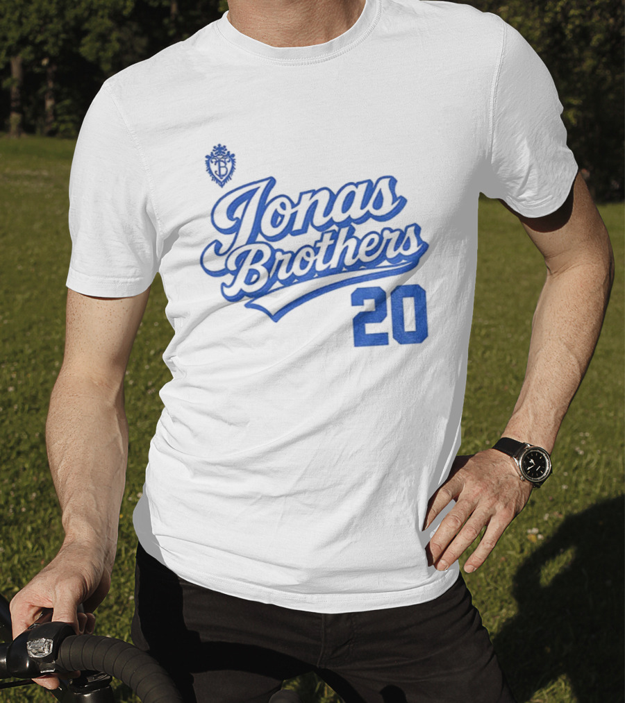 Jonas Brothers Blue Script 20 Tour Design T-Shirt