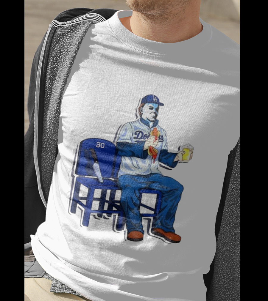 Michael Myers Dodgers Dave Roberts Hot Dog Beer MLB 2025 T-Shirt