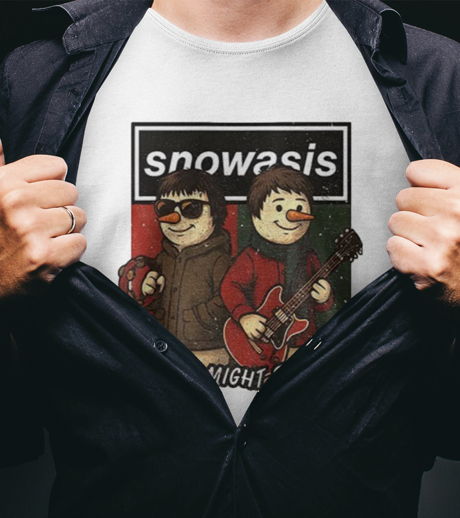 Snowasis Christmas Some Might Sleigh Snowman Band Holiday Pun T-Shirt