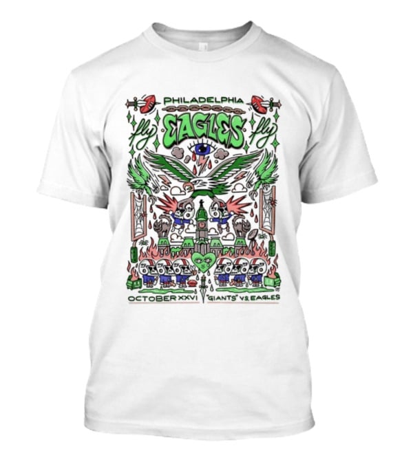 Philadelphia Eagles Fly October XXVI Giants Vs Eagles Victory Wings T-Shirt