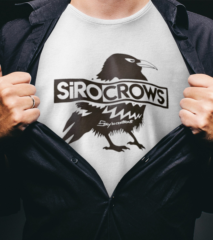Sirocrows Contrasting Silhouette Bird Logo T-Shirt