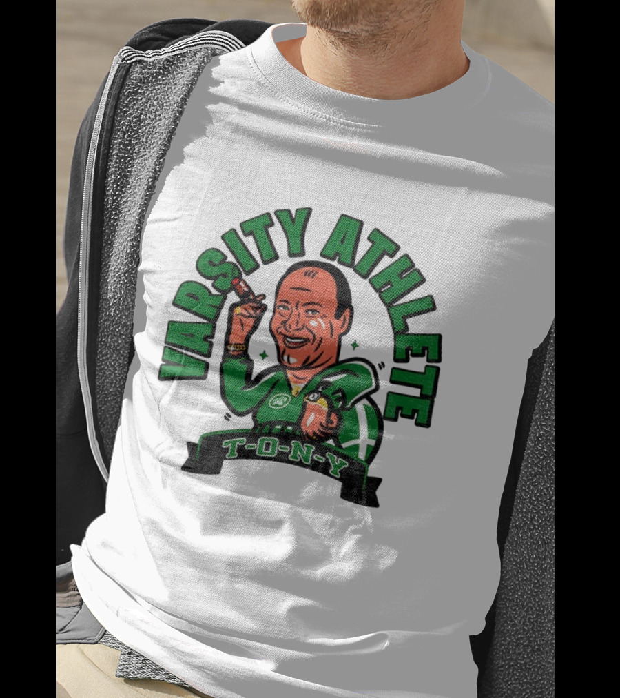 Varsity Athlete T-O-N-Y New York Jets Cartoon T-Shirt