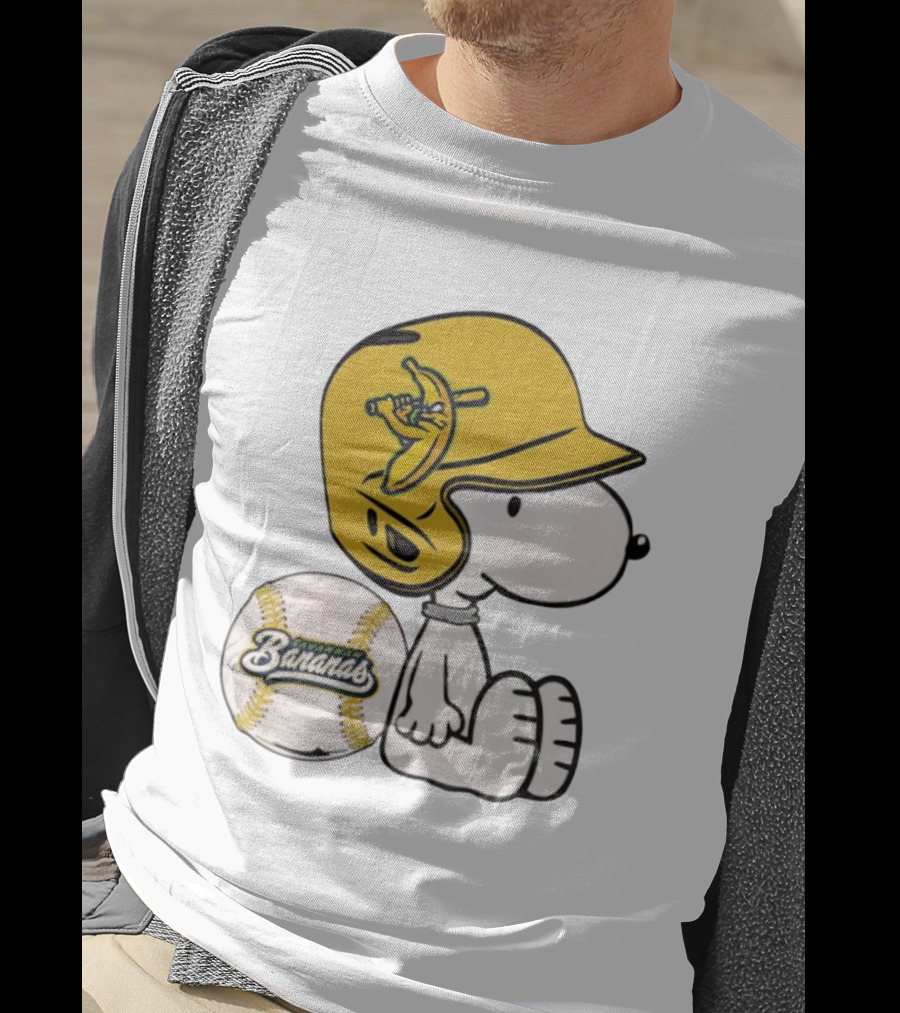Snoopy Savannah Bananas Baseball Helmet And Ball T-Shirt