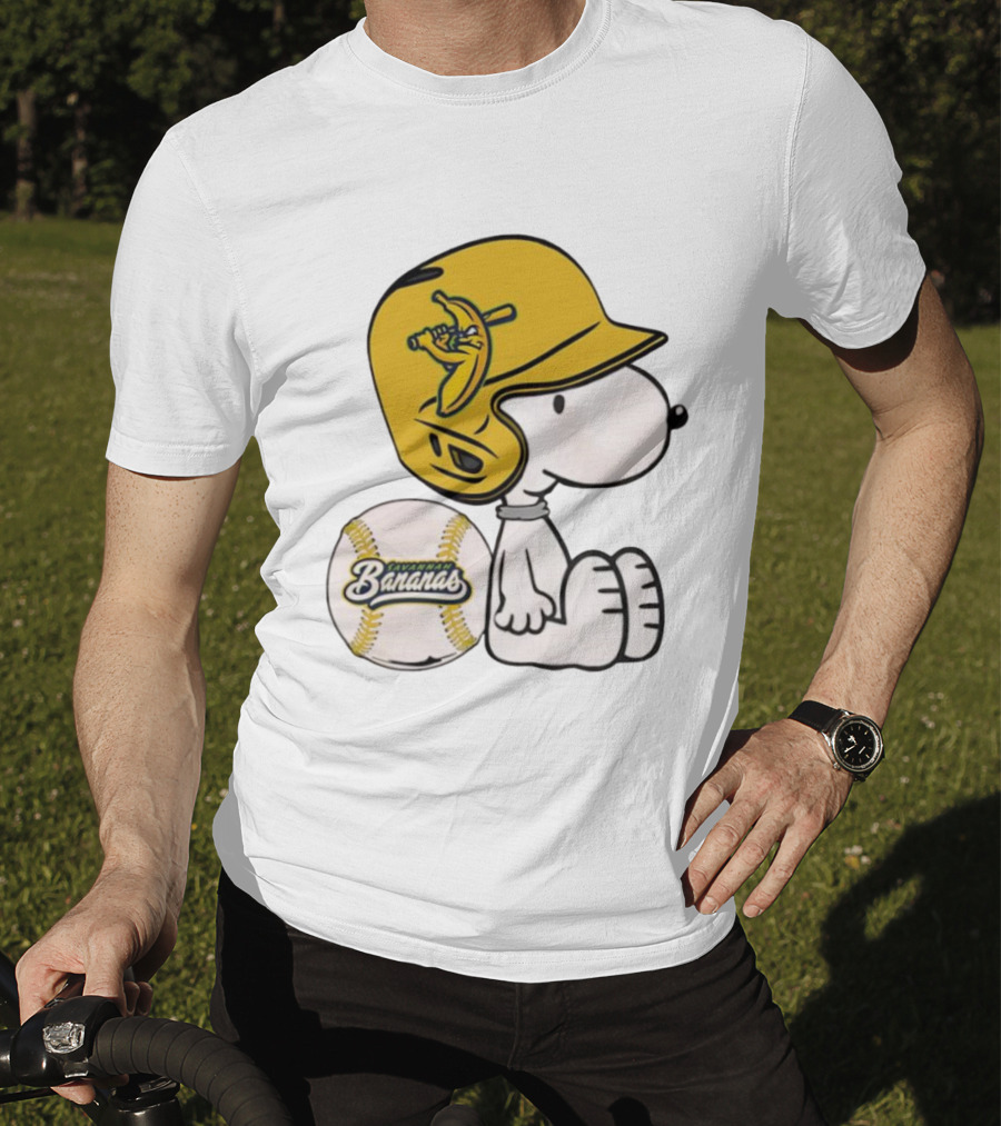 Snoopy Savannah Bananas Baseball Helmet And Ball T-Shirt