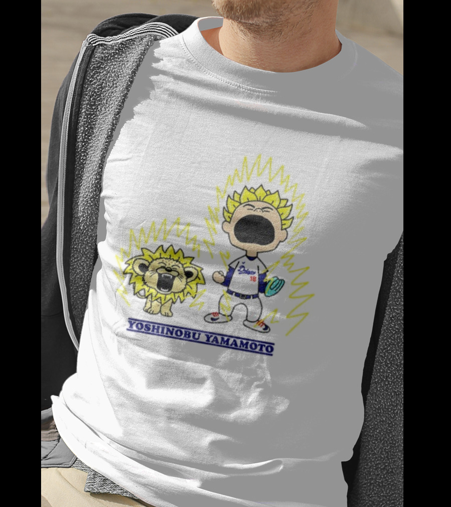 Yoshinobu Yamamoto Charlie Brown Los Angeles Dodgers 18 MLB Super Saiyan Dragon Ball T-Shirt