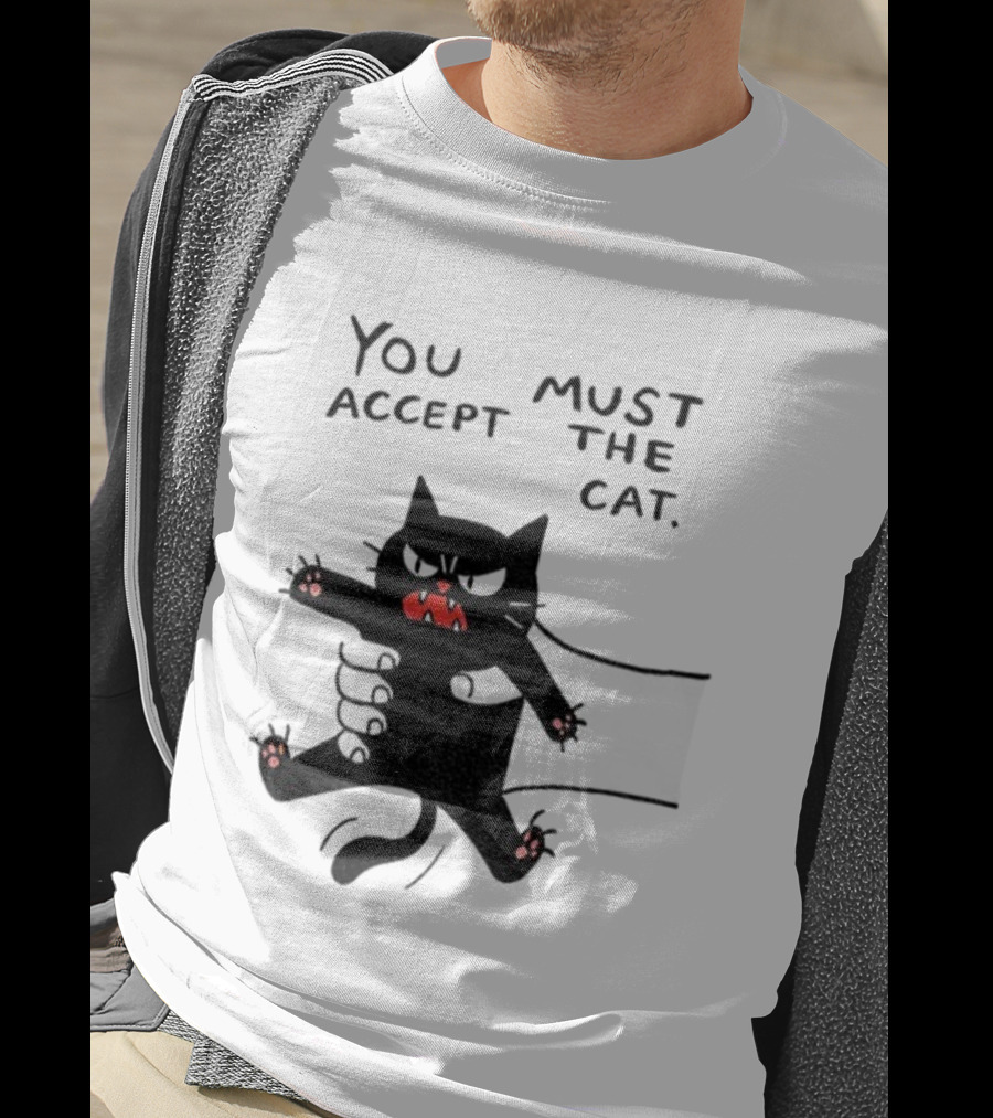 You Must Accept The Cat Grumpy Black Cat Graphic T-Shirt