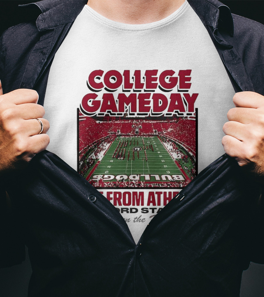 College Gameday Live From Athens Georgia Bulldogs 2025 Stanford Stadium T-Shirt