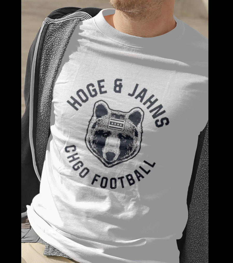 Hoge Jahns CHGO Football Bear Face Design T-Shirt