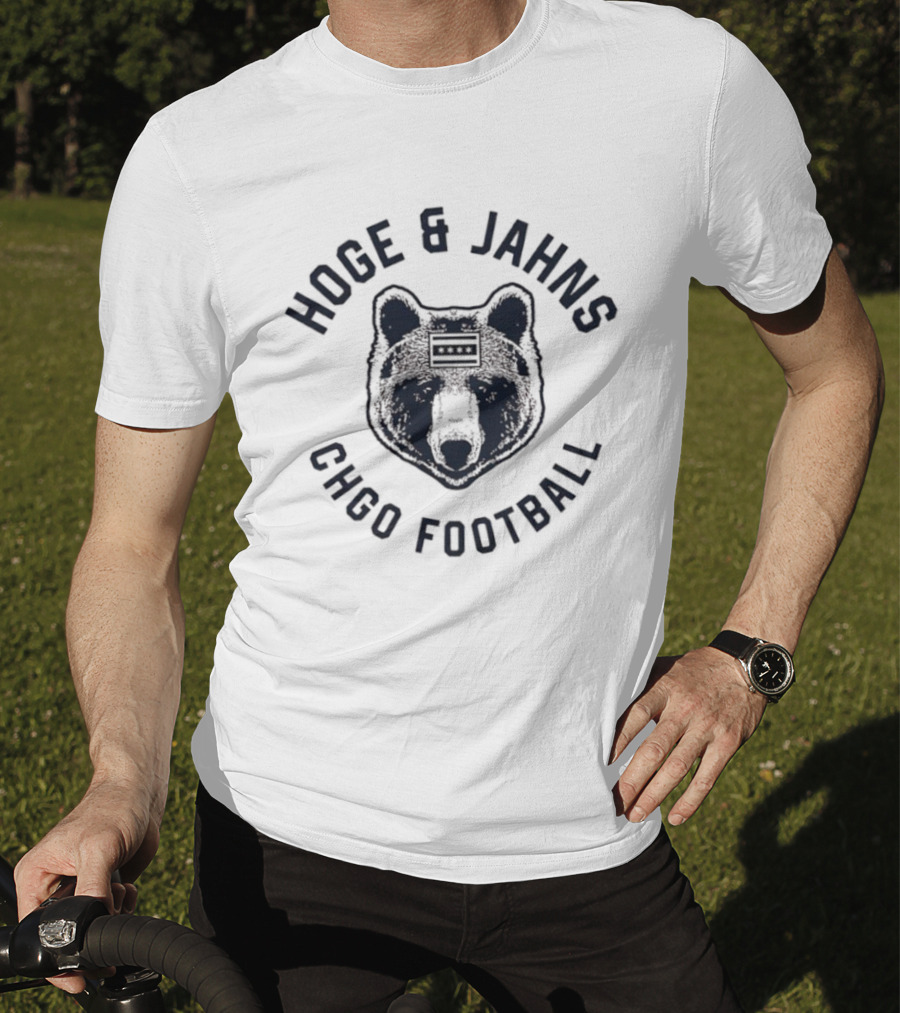Hoge Jahns CHGO Football Bear Face Design T-Shirt