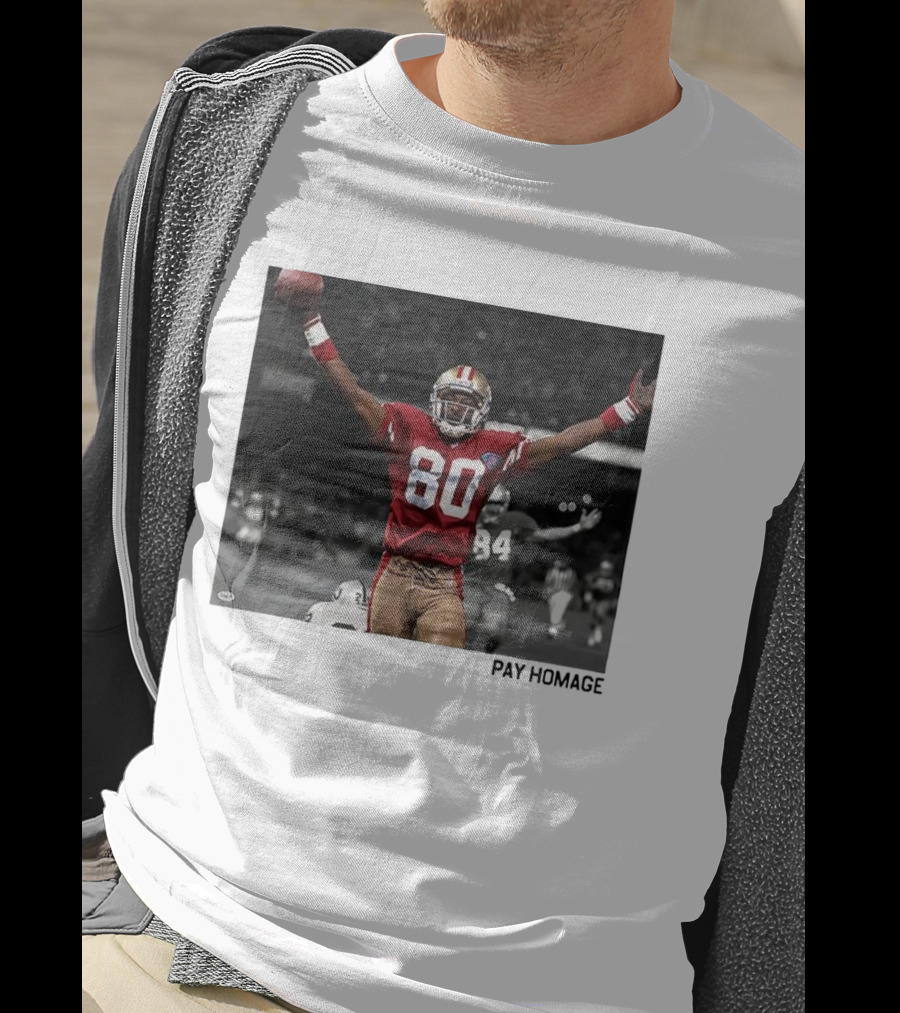 Jerry Rice 80 San Francisco 49ers NFL Pay Homage Legendary Football Hero T-Shirt