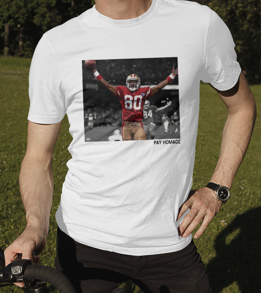 Jerry Rice 80 San Francisco 49ers NFL Pay Homage Legendary Football Hero T-Shirt