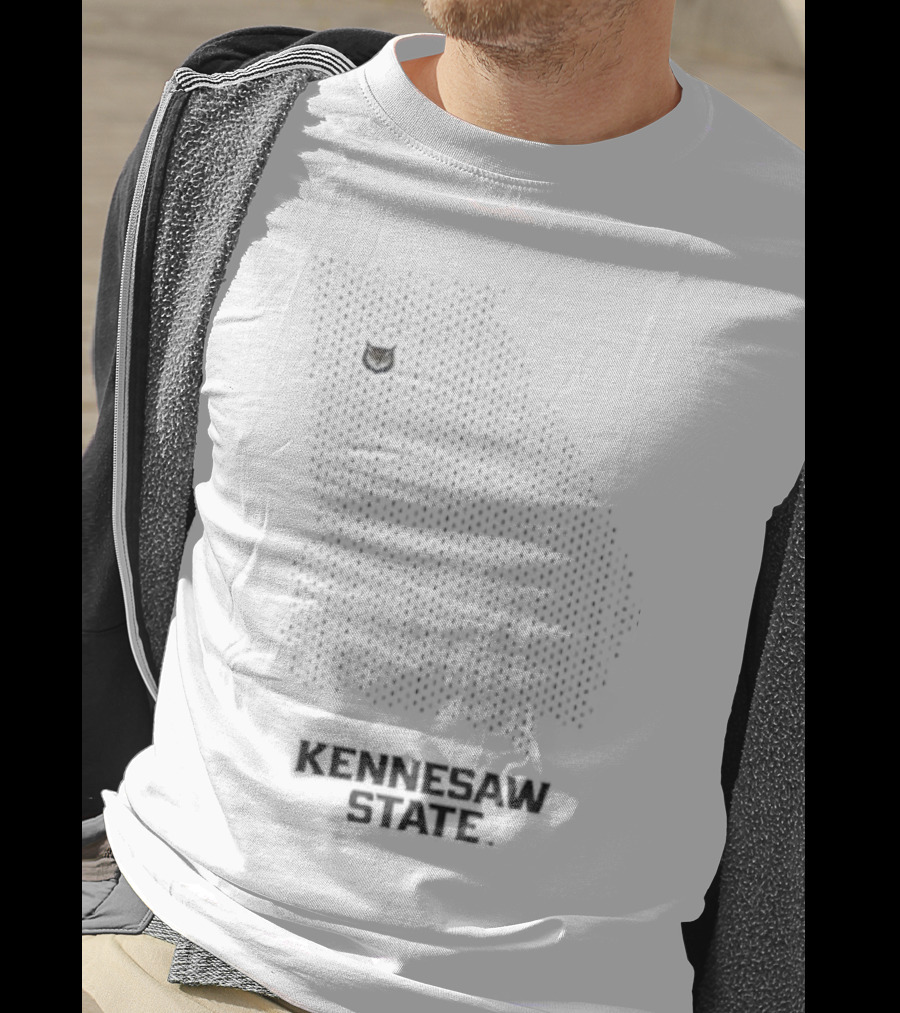 Kennesaw State Owl Emblem With Georgia Mesh Map T-Shirt