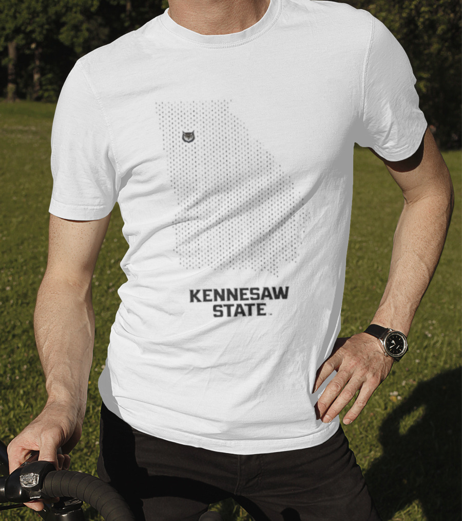 Kennesaw State Owl Emblem With Georgia Mesh Map T-Shirt