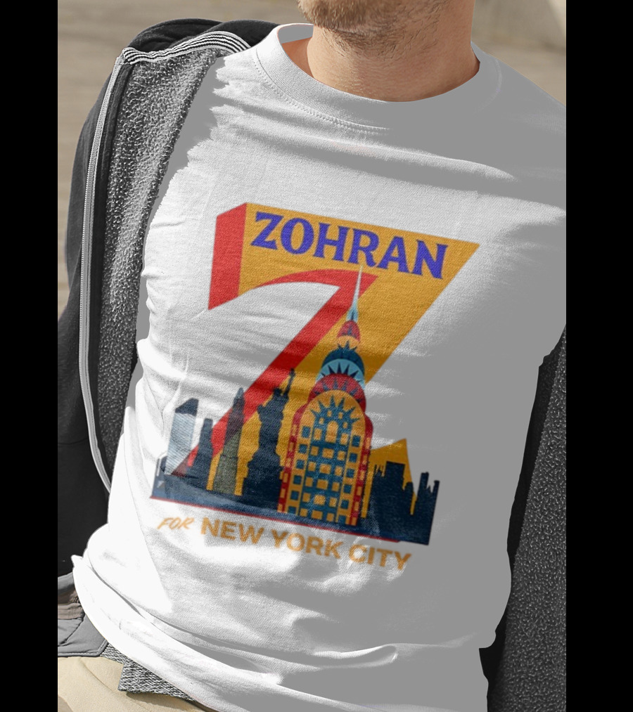 Zohran 2025 New York City Skyline Mayor Mamdani Campaign T-Shirt
