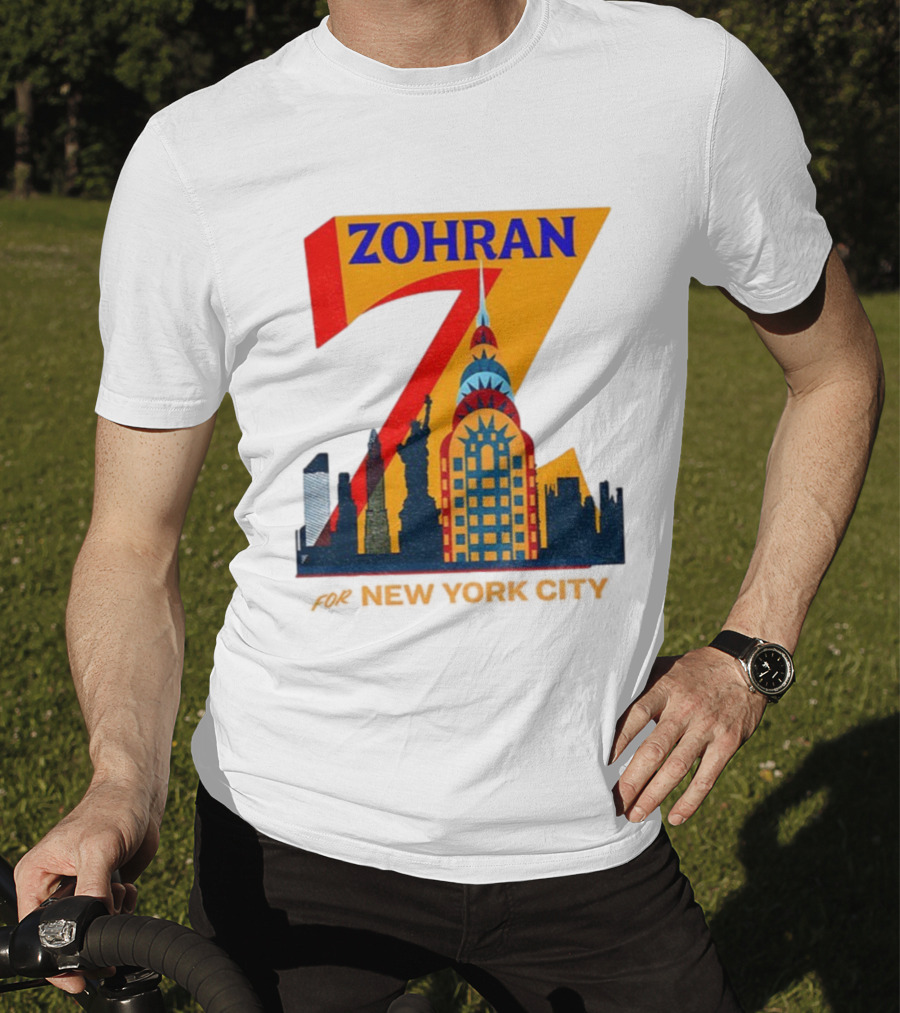 Zohran 2025 New York City Skyline Mayor Mamdani Campaign T-Shirt