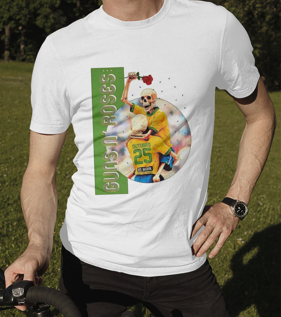 Guns N' Roses São Paulo Allianz Parque 2025 Outubro 25 Brazil Skeleton Tour T-Shirt