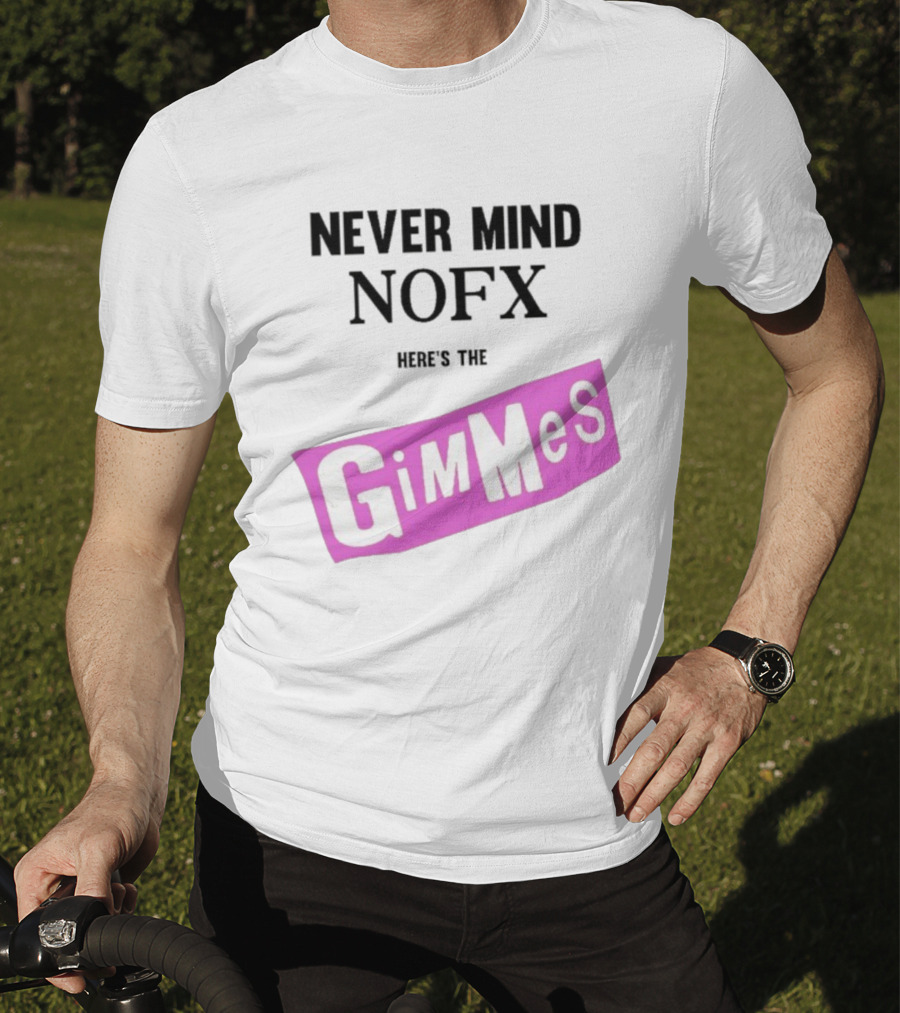 Nevermind NOFX Here's The Gimmes Pink Logo T-Shirt