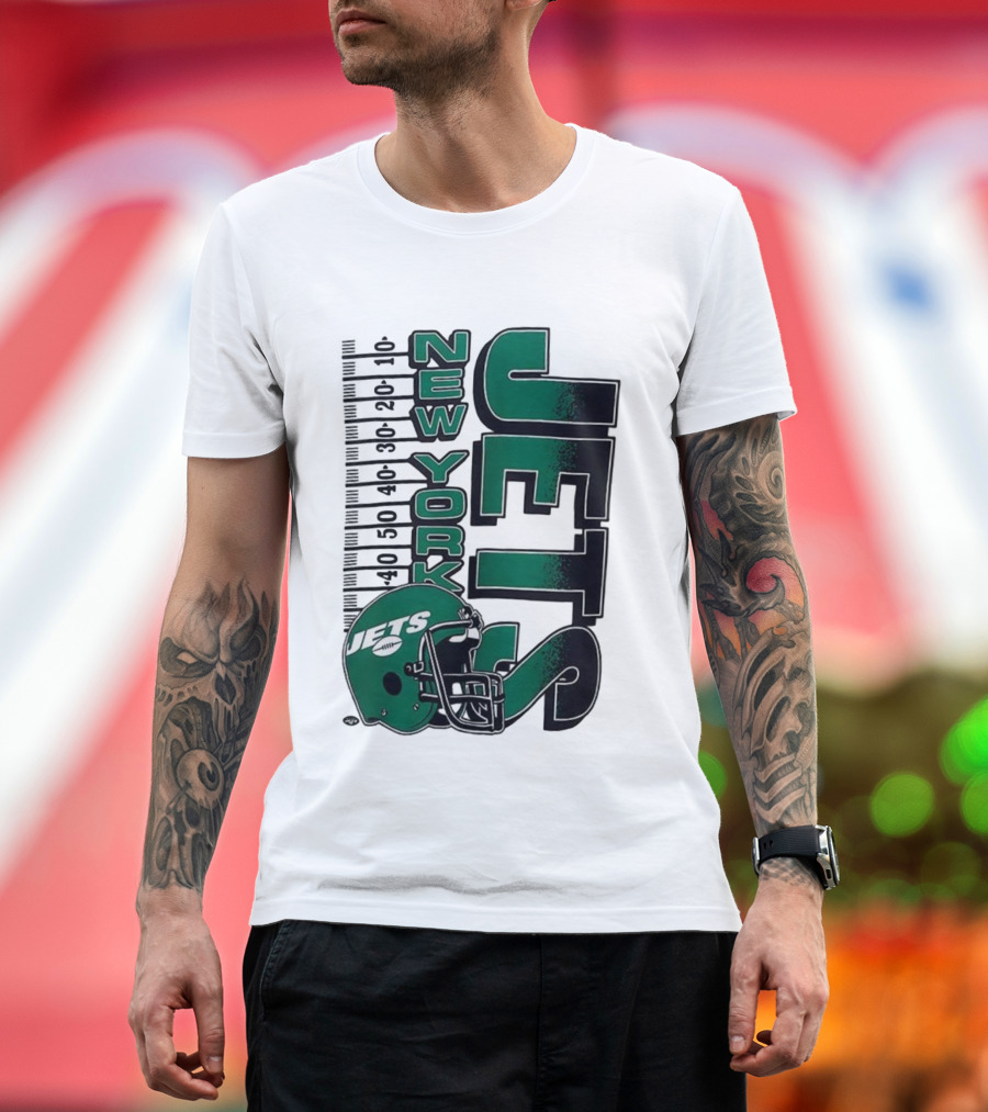 New York Jets NFL Yardage Helmet Vintage Retro 2025 T-Shirt